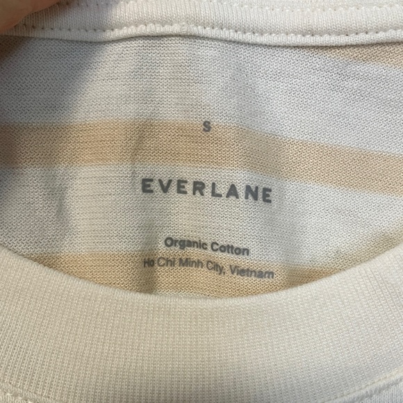 Everlane Sleeveless 100% Organic Cotton Striped Cream Tank Dress - Picture 2 of 5